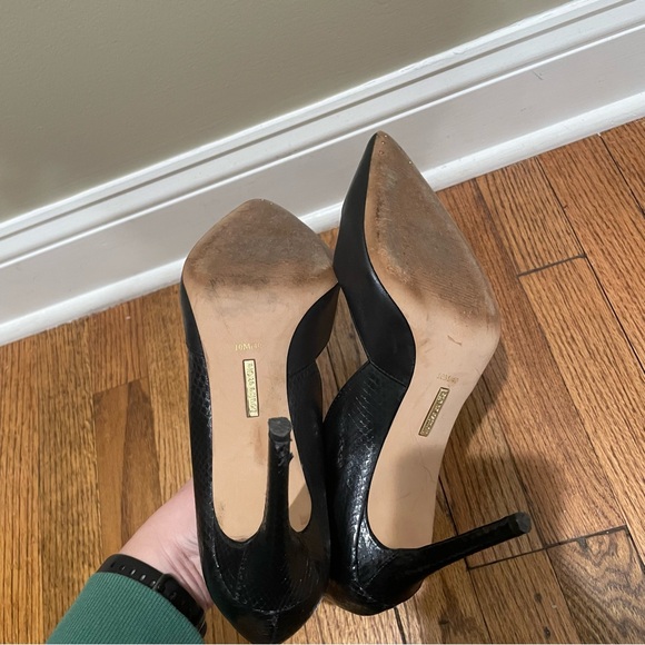 Louise et Cie Lo Hermosah Leather Snake Accent Pump Heels Black Women’s Size 10 - Picture 9 of 12